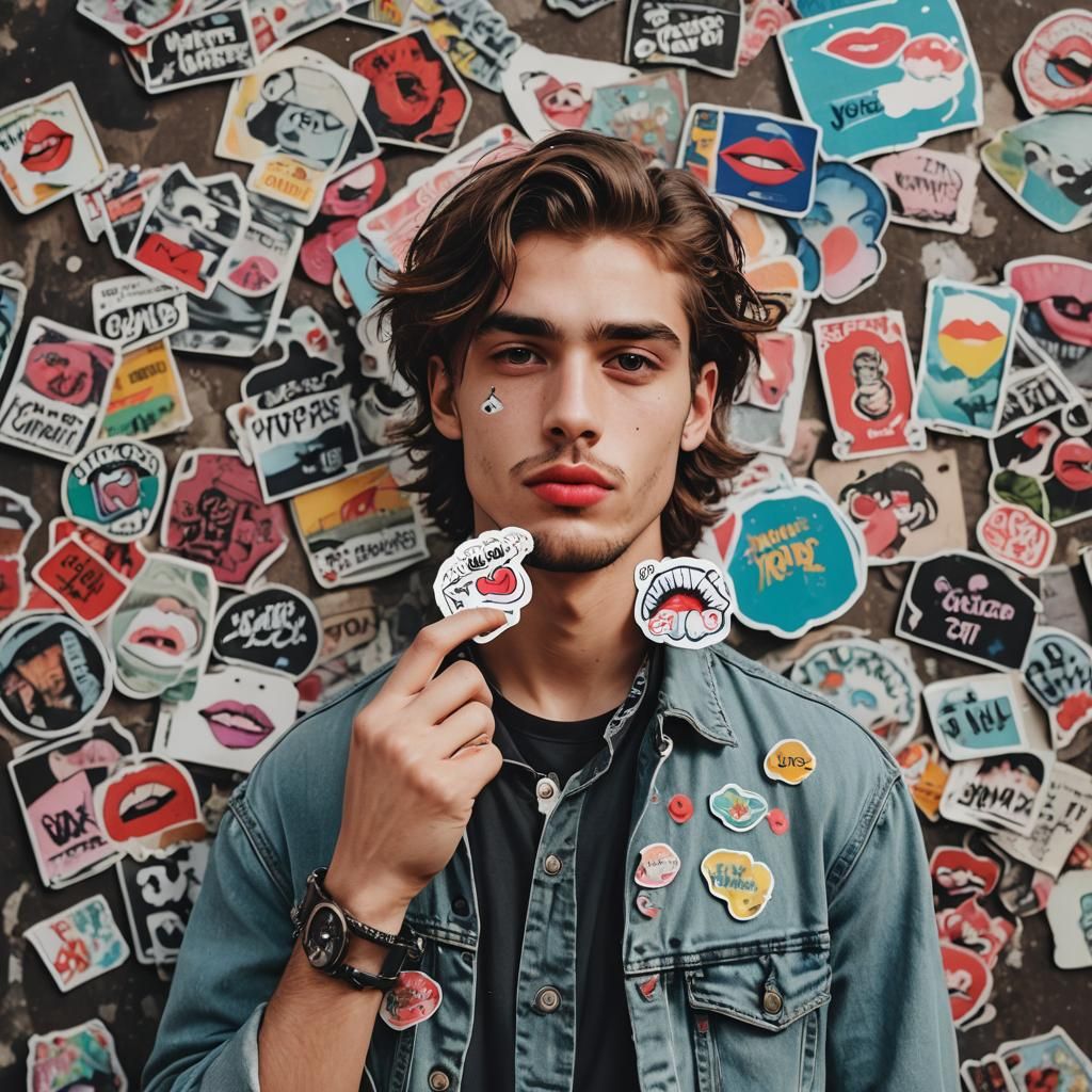 Grunge Inspired Handsome Gentleman in Whimsical Landscape