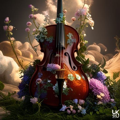 Celestial Blossoms Adorn an Ancient Cello