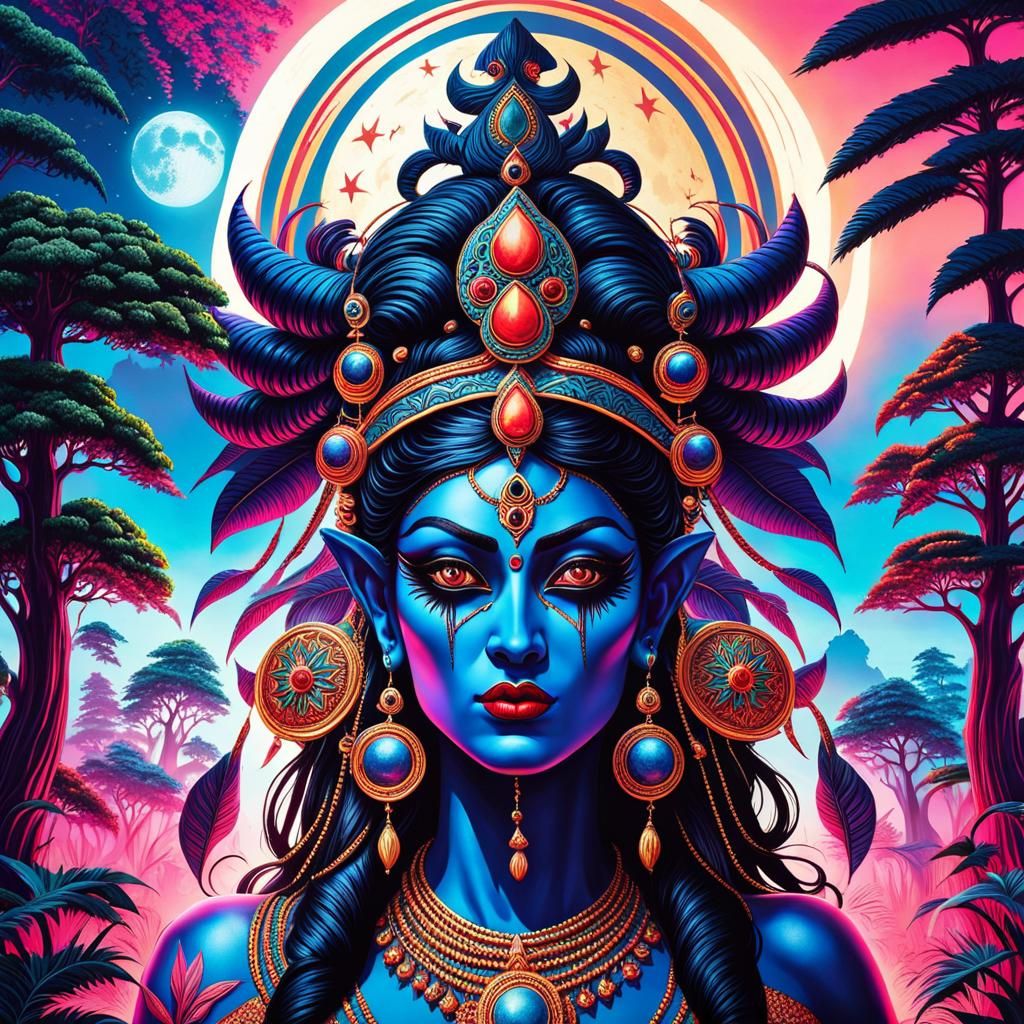 Goddess Kali Reigns in an Ethereal Gothic Galaxy