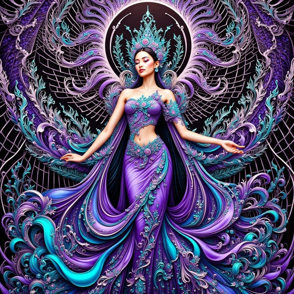 The Purple and Turquoise Thai Costume