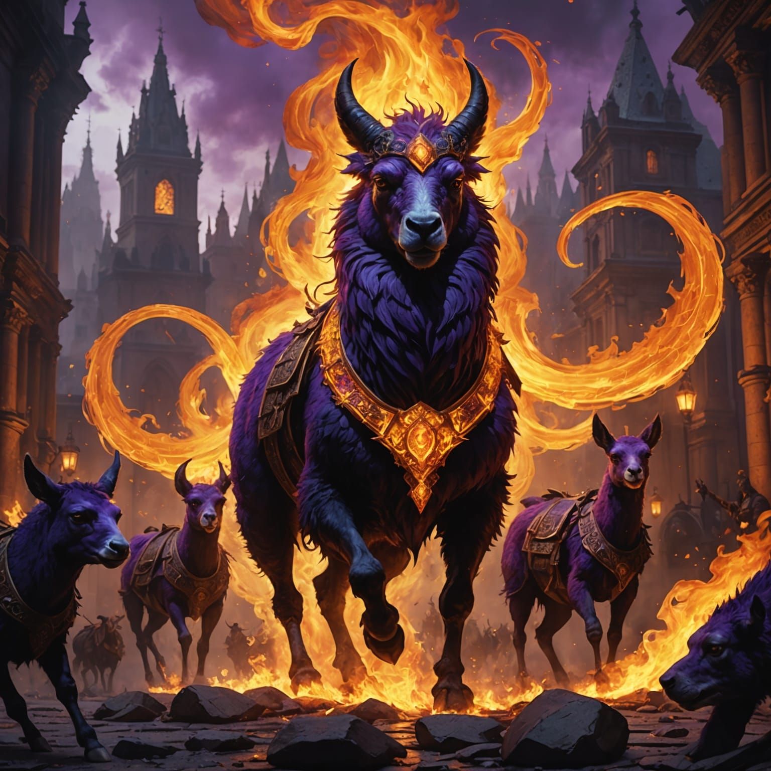 Demon Dog of Fire Unleashing Inferno