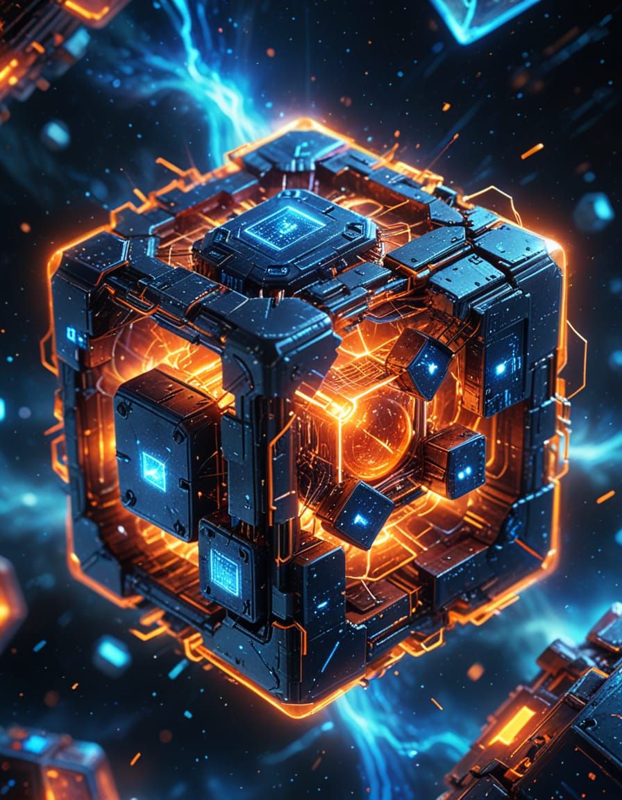 Hypercubes in a Lost Galaxy with Orange Lightning