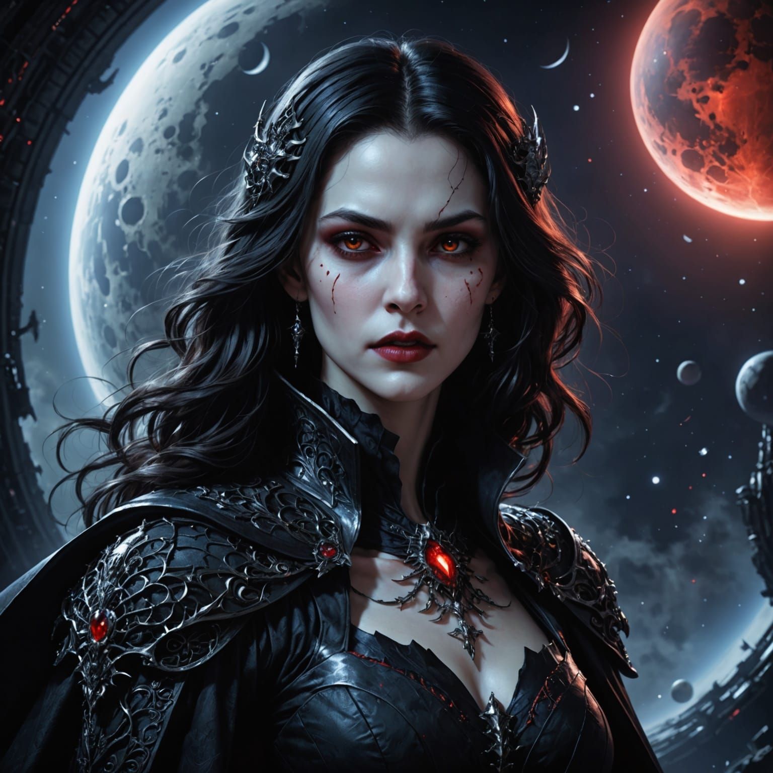 Photo Realistic Vampire in Outer Space