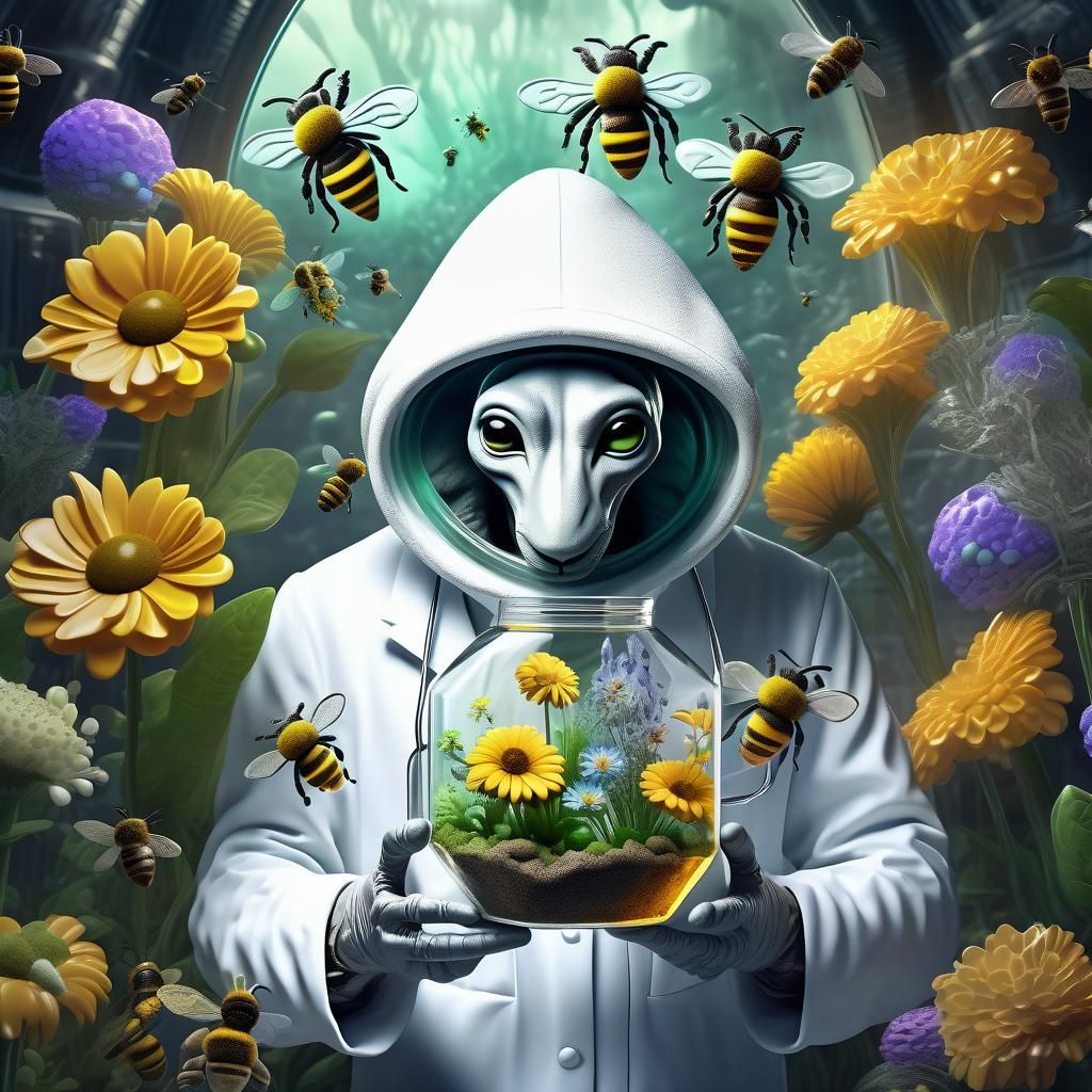 Alien Beekeeper in Laboratory Habitat