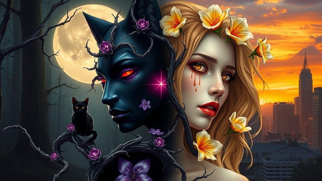 Bianca, Goddess of Duality, Embodies the Harmony of Nature a...