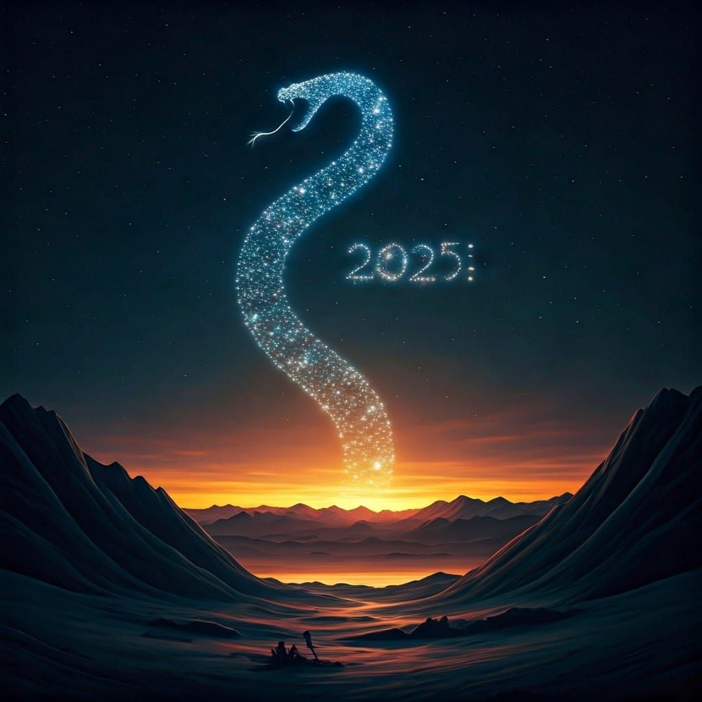 Celestial Serpent Constellation in Vibrant Starlight