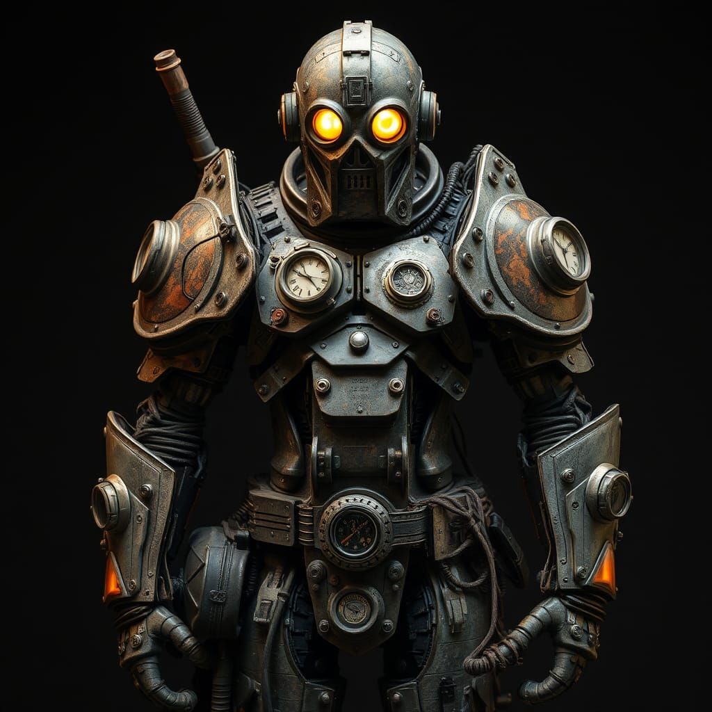 Dieselpunk Motherboard Scavenger Armor in Organic Form