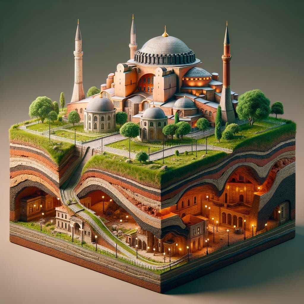 Istanbul Architecture Diorama in 3D