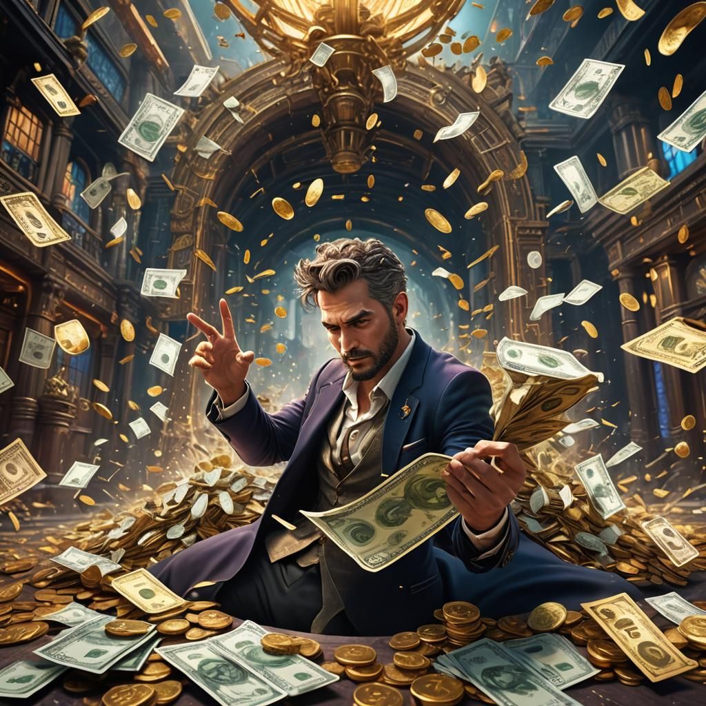 Jackpot Fantasy: Millions Fall on a Man in Vibrant Details