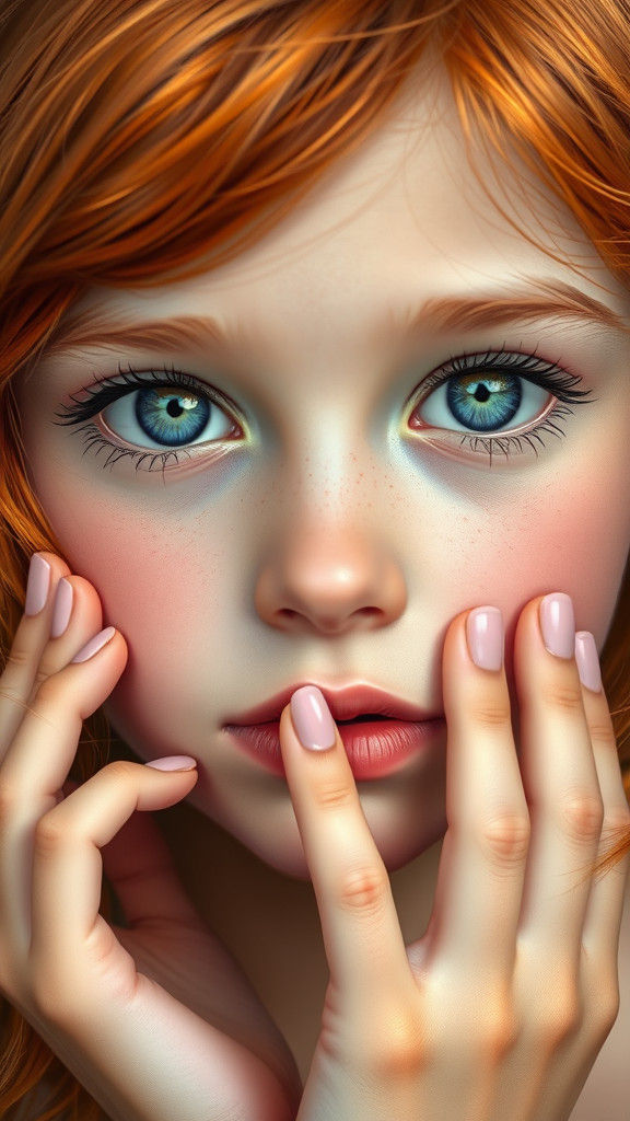 Hyperrealistic Portrait of a Young Girl in Soft Light
