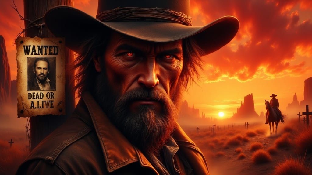 Rugged Outlaw Portrait in Gritty Western Style