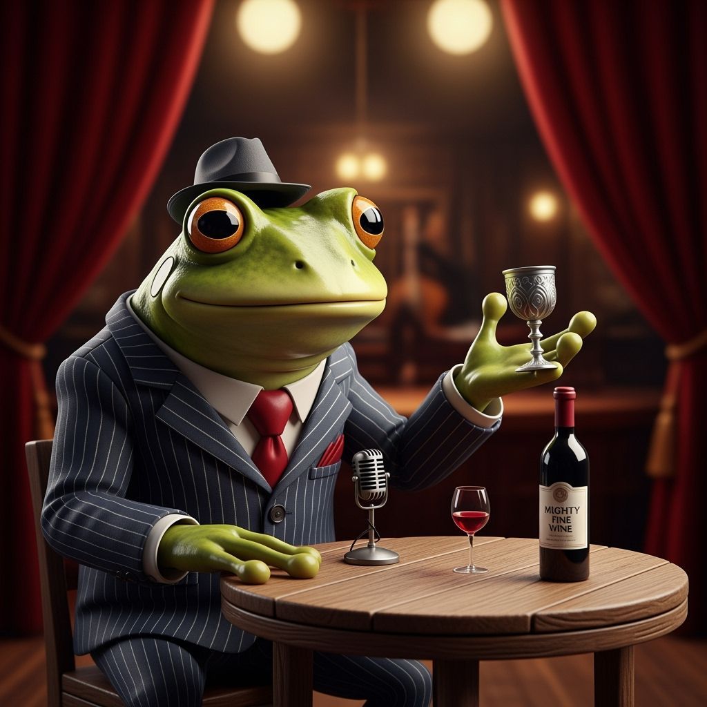 Jeremiah the Bullfrog in a Pinstripe Suit