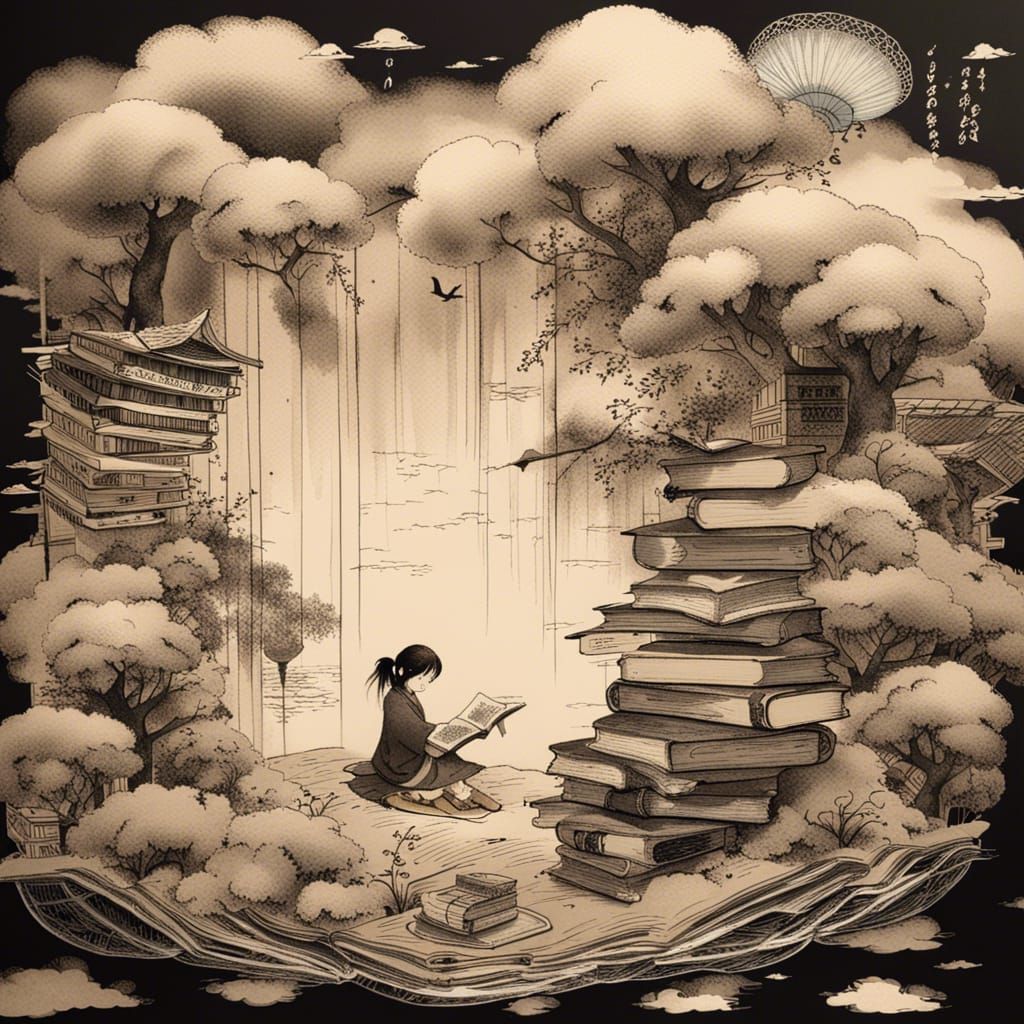 Japanese Ink Wonderland of Poetic Dreams