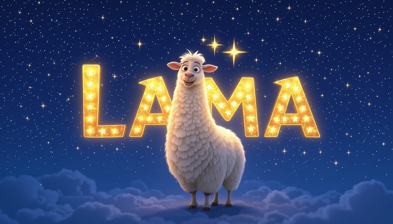 Disney Pixar Style Animation: Lama Star Shines Brightly