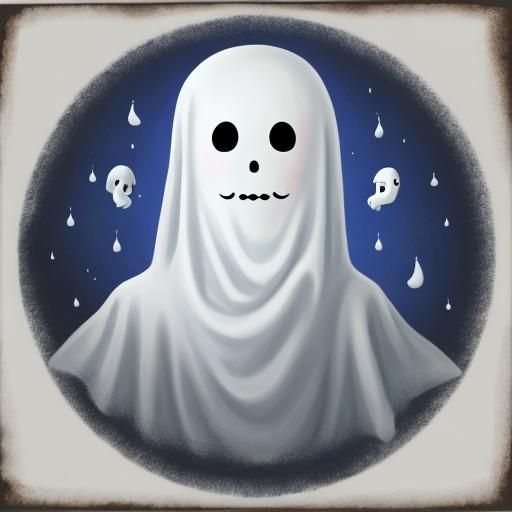 Friendly Ghost in a Classic Cartoon Style
