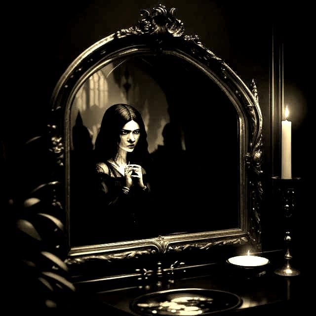 Antique Mirror Reveals Haunting Dark Reflections in Vibrant....