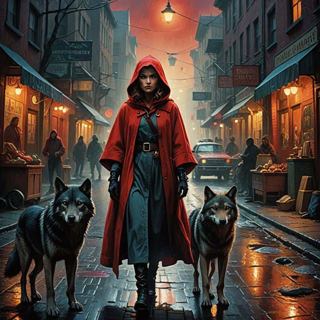 Lil Red Riding Hood with Pimp Wolf in Urban Setting