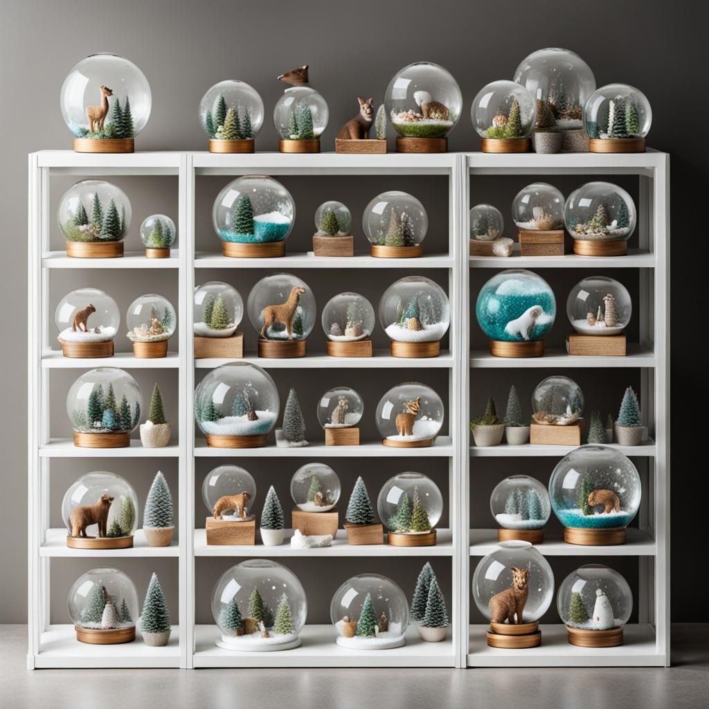 Miniature Menagerie in Glass Snow Globes
