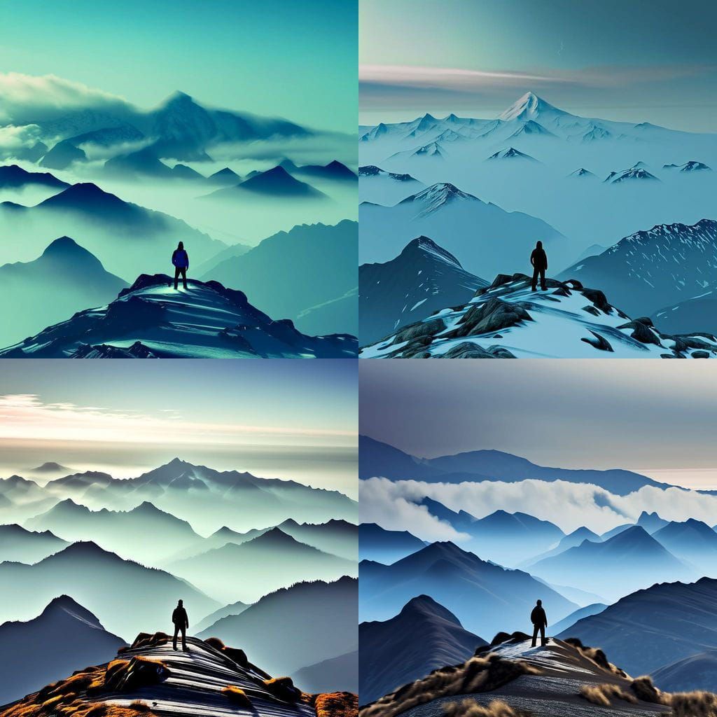 Surreal Misty Mountain Tops Captured in Sharp Focus