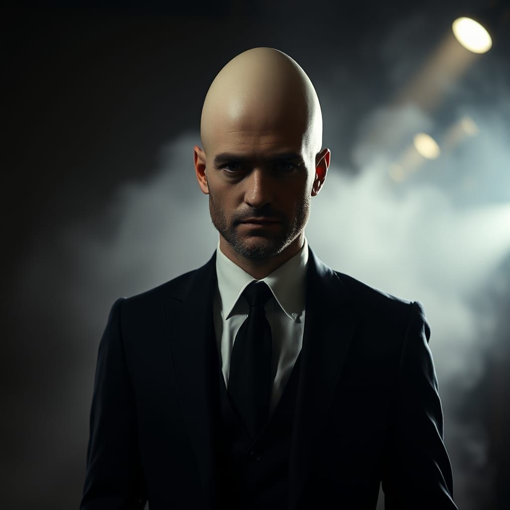 Egg-Shaped Man Emerges from the Shadows in Moody, High-Contr...