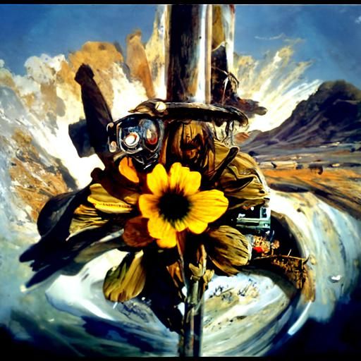 Blossoming Landmines in a Post-Apocalyptic Oil Painting