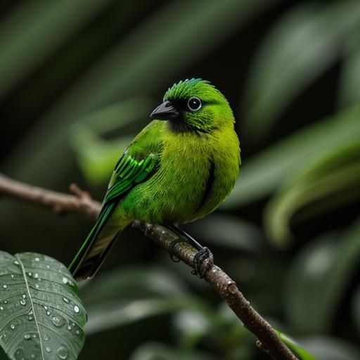 Luminous Paradise Bird in Verdant Forest