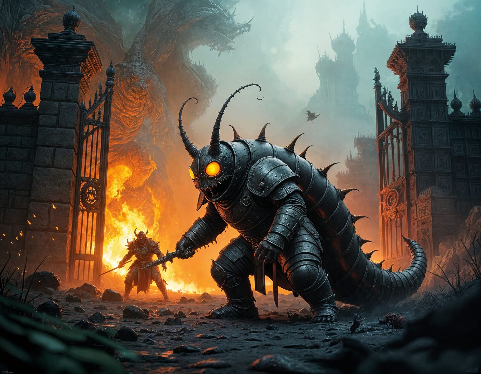 Armored Caterpillar Sneaking Through Hell Gates