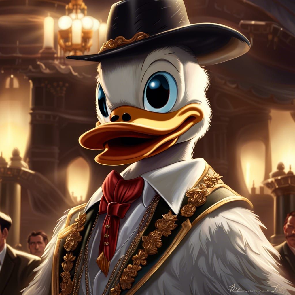Donald Duck as Tony Montana, Fine Art Digital Painting