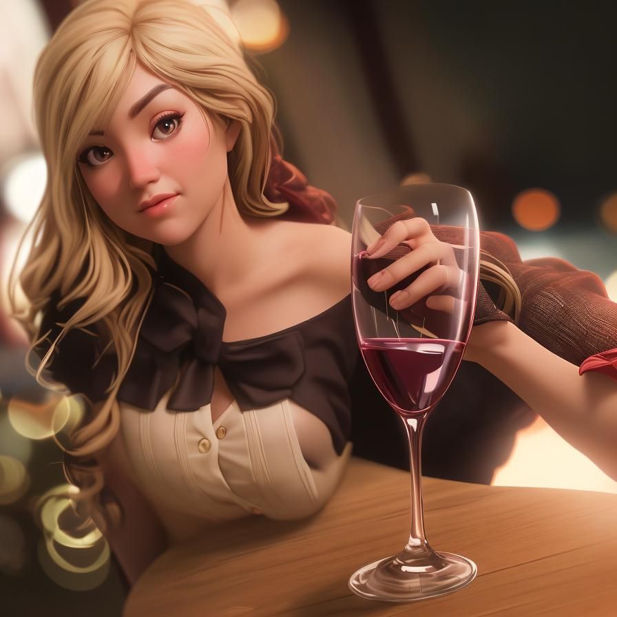 Wine Date in Romantic Focus