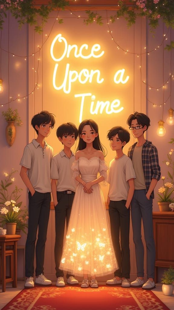 Whimsical Studio Ghibli-Style Interior Scene with Magical Re...