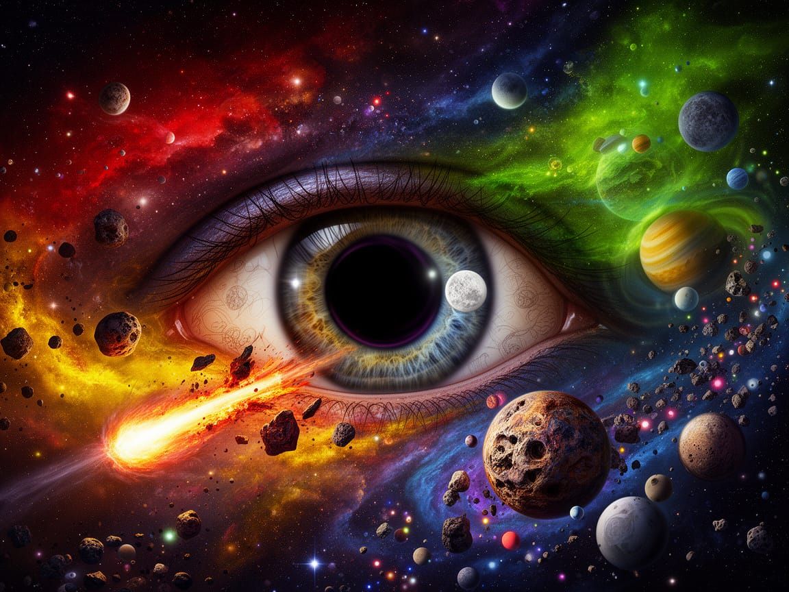 Cosmic Eye of the Universe in Surreal Space Opera