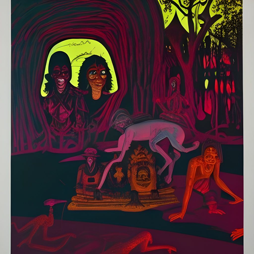 Ancient Indian Monolith in a Futuristic Haze