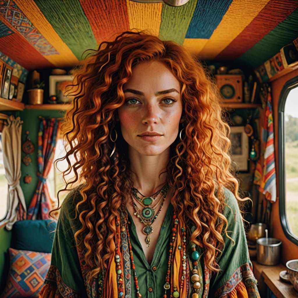 Whimsical Bohemian Nomad Captured in Vibrant Caravan