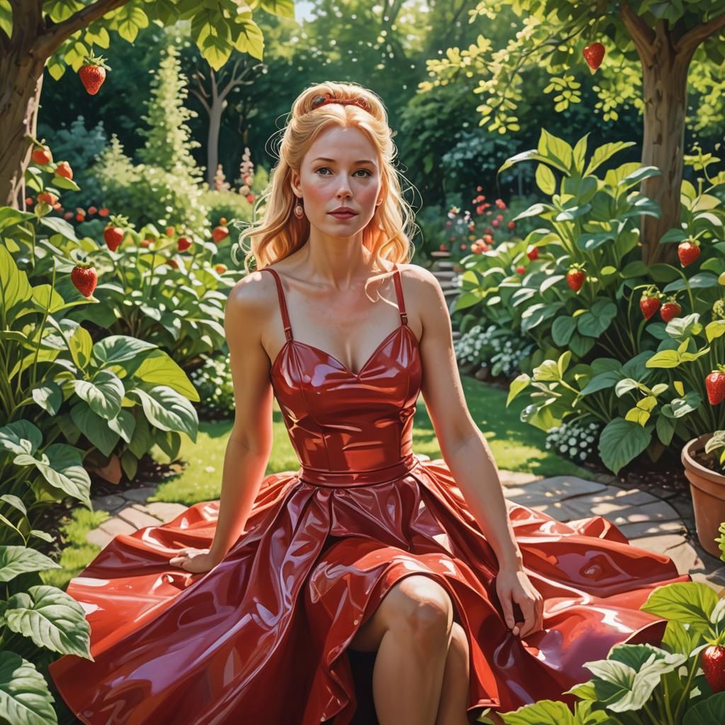 Ethereal Garden Scene in Whimsical 3D Style