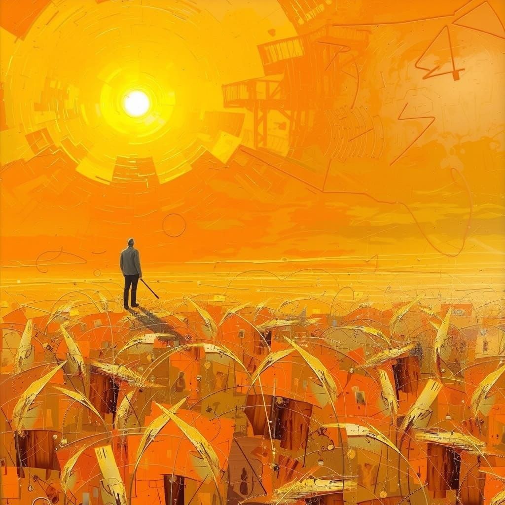 Expressionist Summer Abstract in Impasto-Encaustic Style