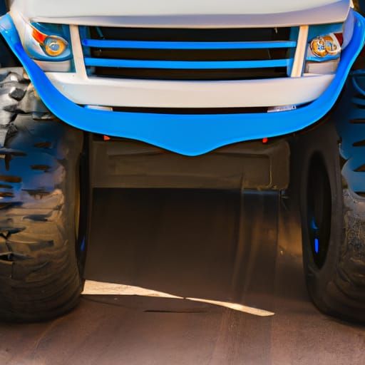 High-Speed Racing Truck with Blig Wheels on a Twisting Loopi...