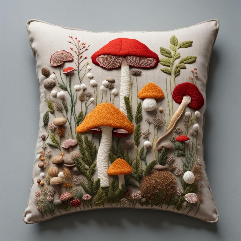 Vibrant Floral Embroidery with 3D Stumpwork and Natural Elem...