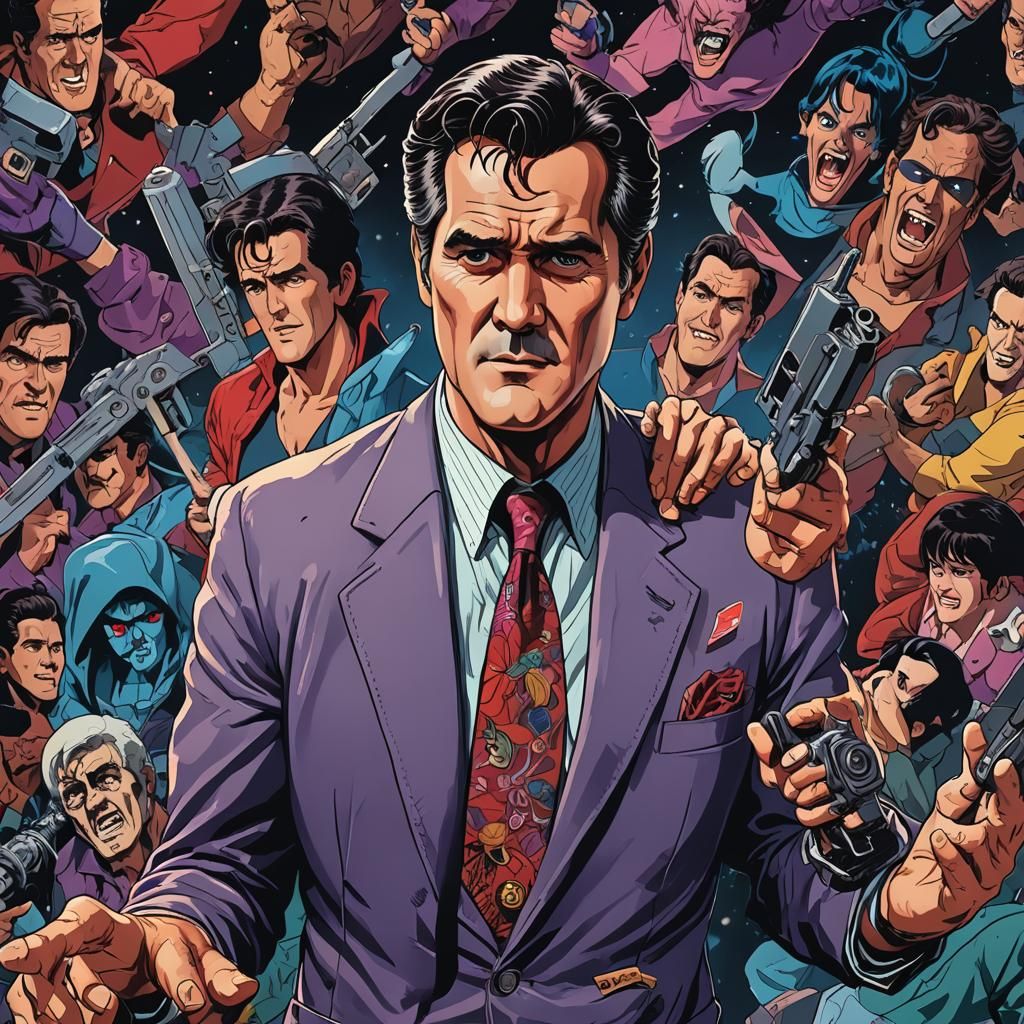 Bruce Campbell in Anime Style