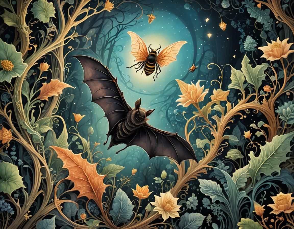 Dreamlike Surrealist Scene with Iridescent Textures and Glow...