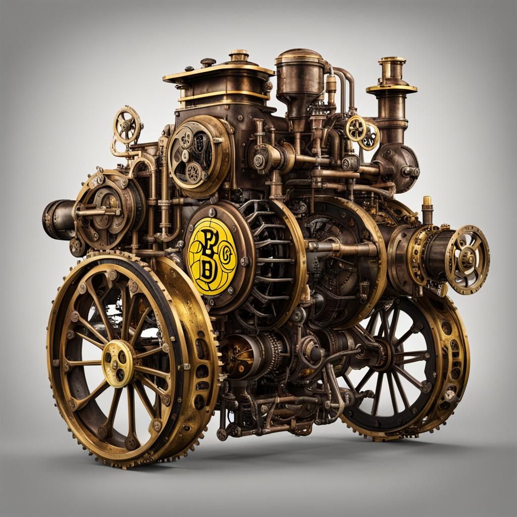 Football Team in a Steampunk Engine Room