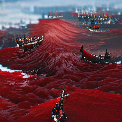 Dark Fantasy Ocean with Bloody Tides