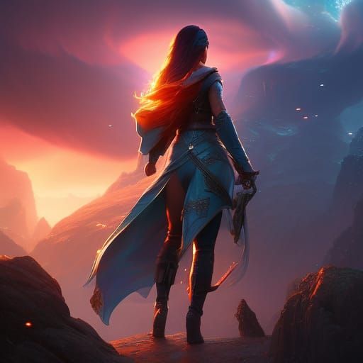 Hyperrealistic Water Goddess in Triadic Colors