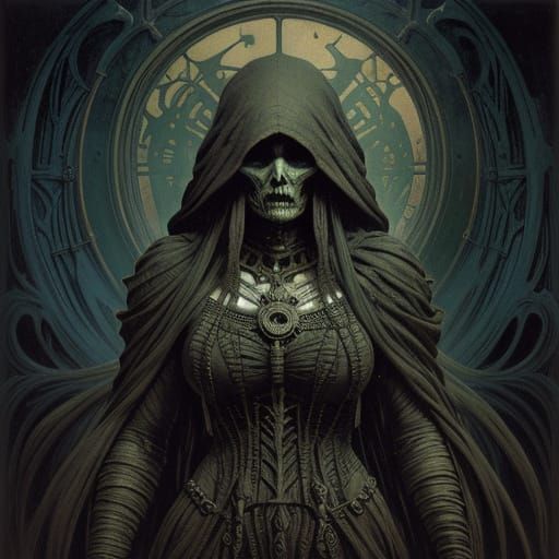 Grimpunk Warrior Woman in Photorealistic Style