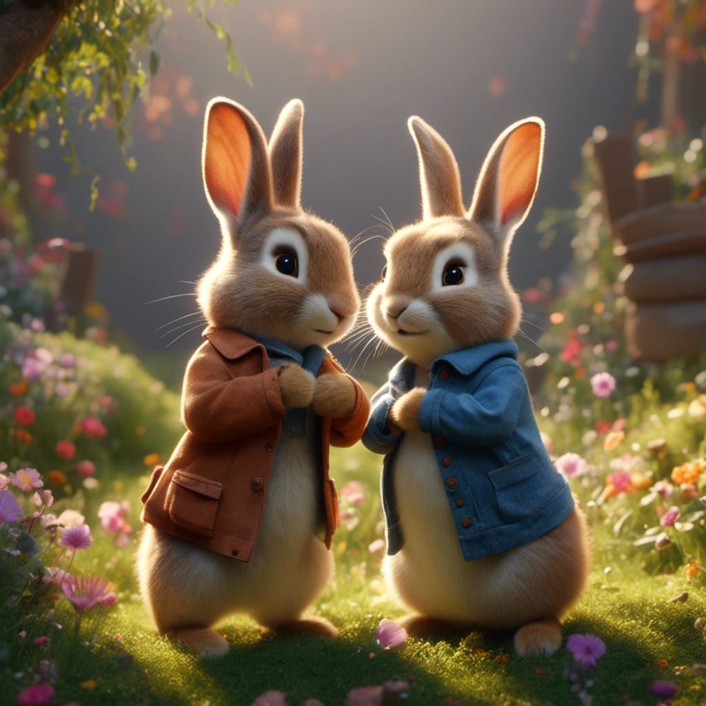 Peter Rabbit Concept Art in Vibrant 3D Digital Style
