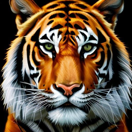Tiger Portrait in Vibrant Color