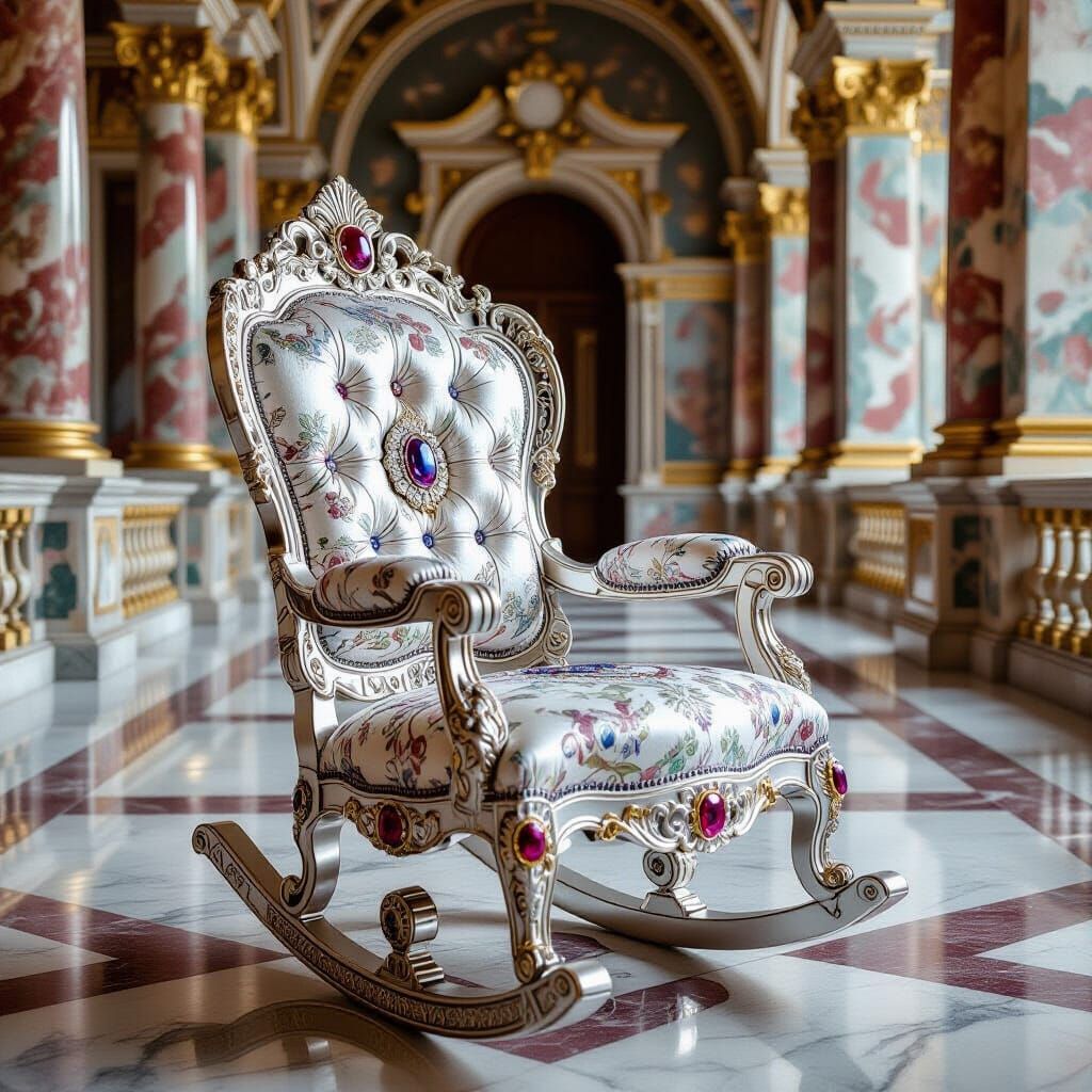 Jeweled Rocking Chair in Renaissance Palace