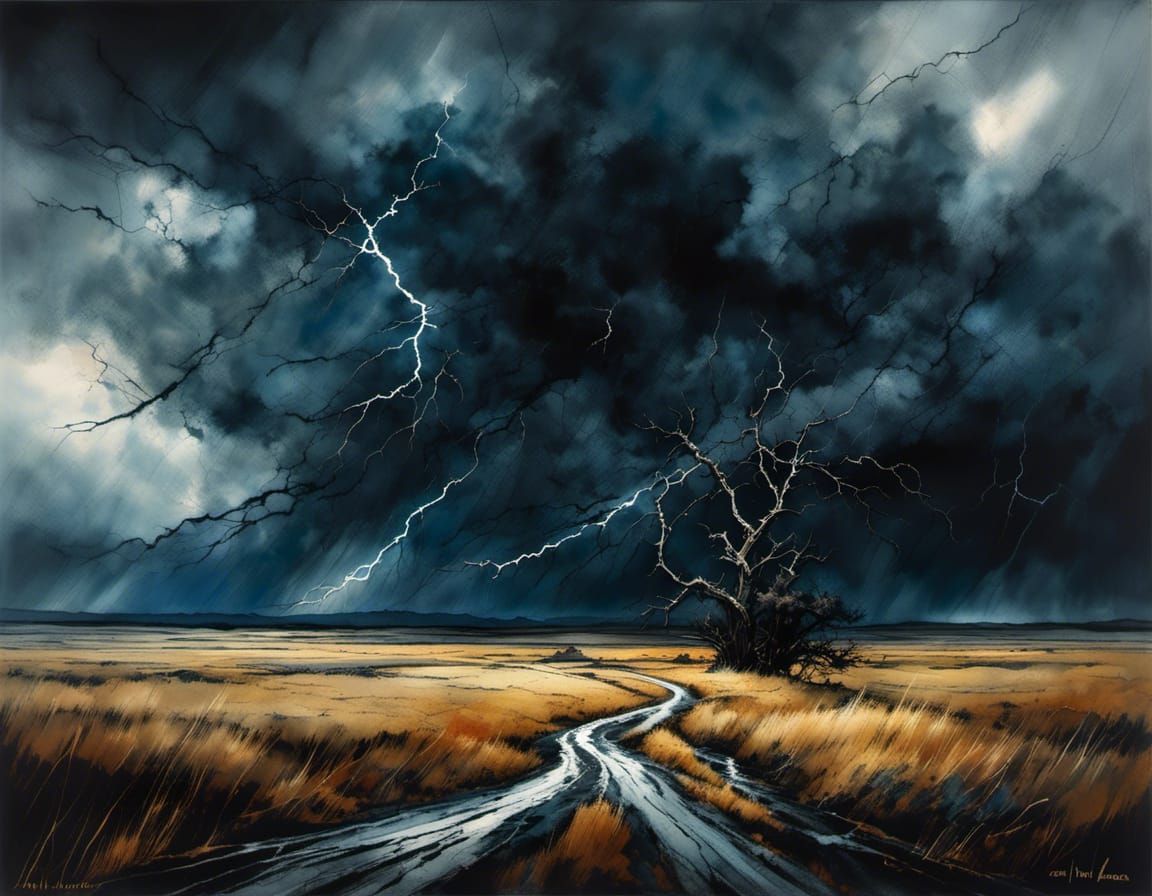 Dark Storm Unfolds Across Snowy Expanse