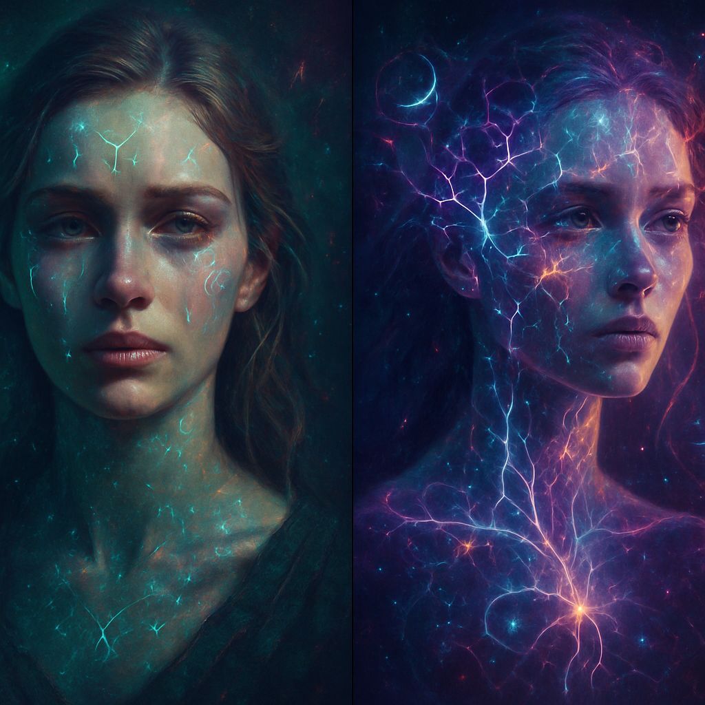 Astral Beauty: A Holographic Digital Art Portrait
