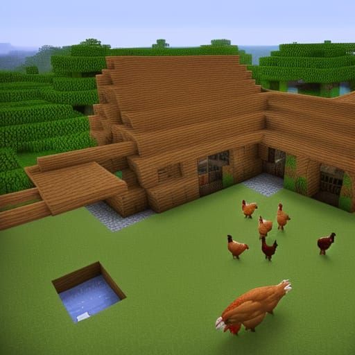Minecraft Farmhouse (with real chickens?)