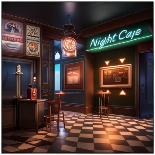 Epic Nighttime Cityscape in Film Noir Digital Art